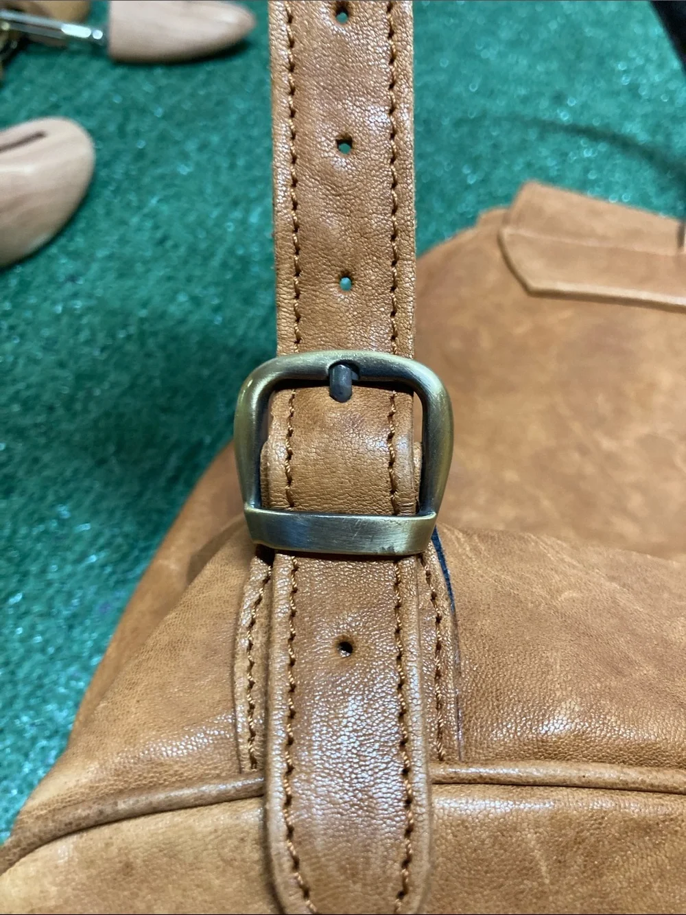 Anonimo Fiorentino Women's Woven Leather Backpack - Tan (OKPM-09-031)